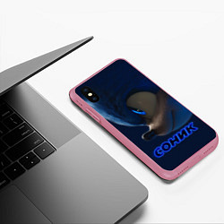 Чехол iPhone XS Max матовый SONIC, цвет: 3D-малиновый — фото 2