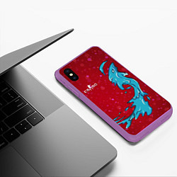 Чехол iPhone XS Max матовый CS GO Water Elemental, цвет: 3D-фиолетовый — фото 2