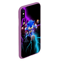 Чехол iPhone XS Max матовый SONIC, цвет: 3D-фиолетовый — фото 2