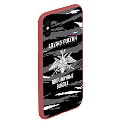Чехол iPhone XS Max матовый Пограничные Войска, цвет: 3D-красный — фото 2