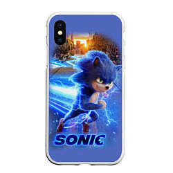 Чехол iPhone XS Max матовый SONIC, цвет: 3D-белый