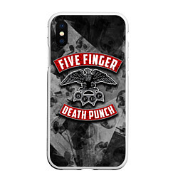 Чехол iPhone XS Max матовый Five Finger Death Punch, цвет: 3D-белый