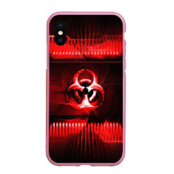 Чехол iPhone XS Max матовый BIOHAZARD, цвет: 3D-розовый