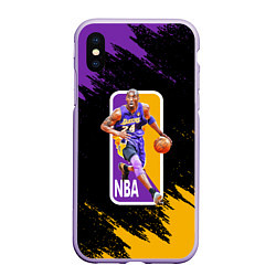 Чехол iPhone XS Max матовый LA LAKERS KOBE BRYANT, цвет: 3D-светло-сиреневый