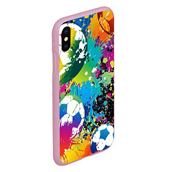 Чехол iPhone XS Max матовый Football Paints, цвет: 3D-розовый — фото 2