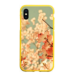 Чехол iPhone XS Max матовый Flowers, цвет: 3D-желтый