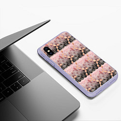 Чехол iPhone XS Max матовый Geometry Pattern, цвет: 3D-светло-сиреневый — фото 2