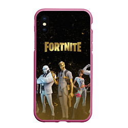 Чехол iPhone XS Max матовый FORTNITE 2 СЕЗОН ГЛАВА 2, цвет: 3D-малиновый