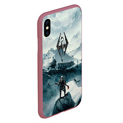 Чехол iPhone XS Max матовый Skyrim Warrior, цвет: 3D-малиновый — фото 2