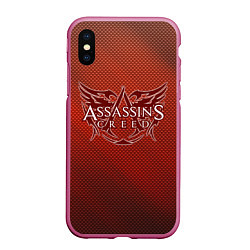 Чехол iPhone XS Max матовый Assassin’s Creed, цвет: 3D-малиновый