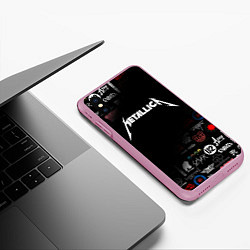 Чехол iPhone XS Max матовый Metallica, цвет: 3D-розовый — фото 2