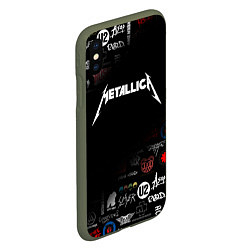 Чехол iPhone XS Max матовый Metallica, цвет: 3D-темно-зеленый — фото 2