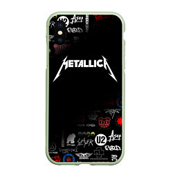 Чехол iPhone XS Max матовый Metallica, цвет: 3D-салатовый