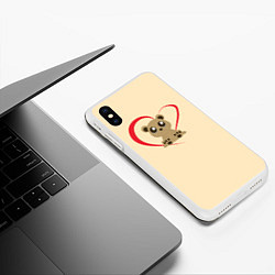 Чехол iPhone XS Max матовый Мишка, цвет: 3D-белый — фото 2