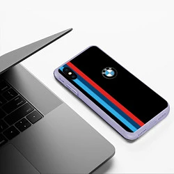 Чехол iPhone XS Max матовый BMW, цвет: 3D-светло-сиреневый — фото 2