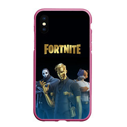 Чехол iPhone XS Max матовый FORTNITE 2 SEASON CHAPTER 2, цвет: 3D-малиновый