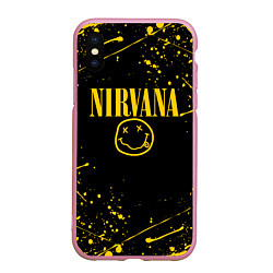 Чехол iPhone XS Max матовый NIRVANA, цвет: 3D-розовый