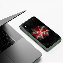 Чехол iPhone XS Max матовый RESIDENT EVIL 3, цвет: 3D-темно-зеленый — фото 2