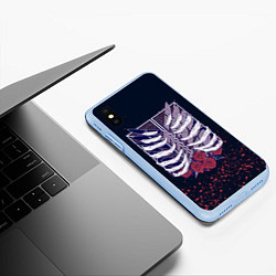 Чехол iPhone XS Max матовый АТАКА ТИТАНОВ, цвет: 3D-голубой — фото 2