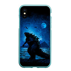 Чехол iPhone XS Max матовый GODZILLA, цвет: 3D-мятный