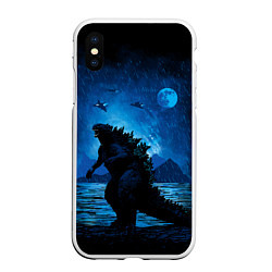 Чехол iPhone XS Max матовый GODZILLA, цвет: 3D-белый