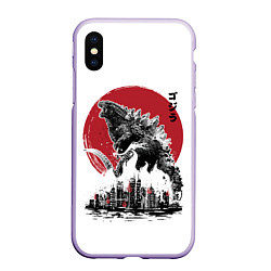 Чехол iPhone XS Max матовый GODZILLA, цвет: 3D-светло-сиреневый