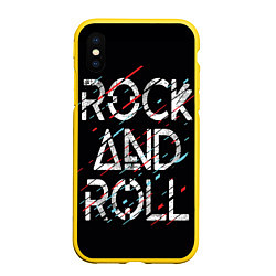 Чехол iPhone XS Max матовый Rock And Roll, цвет: 3D-желтый