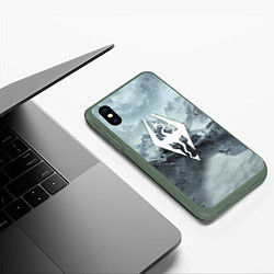 Чехол iPhone XS Max матовый THE ELDER SCROLLS, цвет: 3D-темно-зеленый — фото 2