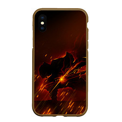 Чехол iPhone XS Max матовый KIMETSU NO YAIBA, цвет: 3D-коричневый