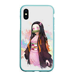 Чехол iPhone XS Max матовый KIMETSU NO YAIBA, цвет: 3D-мятный