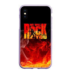 Чехол iPhone XS Max матовый Queen - We Will Rock You, цвет: 3D-светло-сиреневый