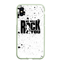 Чехол iPhone XS Max матовый Queen - We Will Rock You, цвет: 3D-салатовый