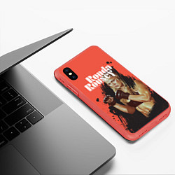 Чехол iPhone XS Max матовый Ronda Rousey, цвет: 3D-красный — фото 2