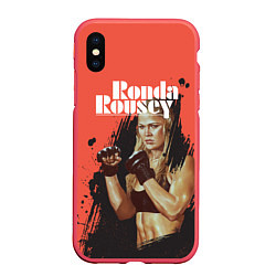 Чехол iPhone XS Max матовый Ronda Rousey, цвет: 3D-красный