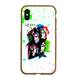 Чехол iPhone XS Max матовый Queen, цвет: 3D-коричневый