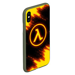 Чехол iPhone XS Max матовый HALF-LIFE, цвет: 3D-темно-зеленый — фото 2