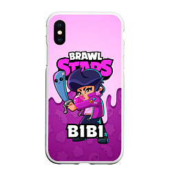 Чехол iPhone XS Max матовый BRAWL STARS BIBI, цвет: 3D-белый