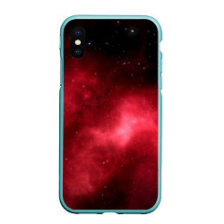 Чехол iPhone XS Max матовый Космос, цвет: 3D-мятный