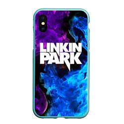 Чехол iPhone XS Max матовый LINKIN PARK, цвет: 3D-мятный