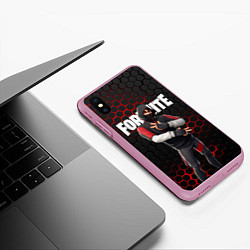 Чехол iPhone XS Max матовый FORTNITE IKONIK, цвет: 3D-розовый — фото 2