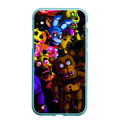 Чехол iPhone XS Max матовый Five Nights At Freddy's, цвет: 3D-мятный