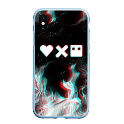 Чехол iPhone XS Max матовый LOVE DEATH ROBOTS LDR, цвет: 3D-голубой