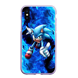 Чехол iPhone XS Max матовый Blue Sonic, цвет: 3D-светло-сиреневый