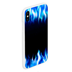 Чехол iPhone XS Max матовый Синий Огонь, цвет: 3D-белый — фото 2