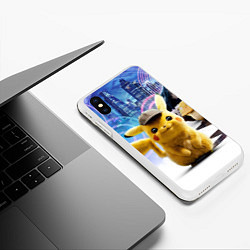 Чехол iPhone XS Max матовый Детектив Пикачу, цвет: 3D-белый — фото 2