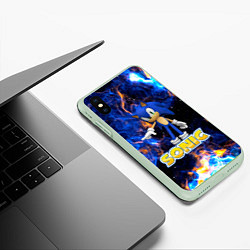 Чехол iPhone XS Max матовый СОНИК, цвет: 3D-салатовый — фото 2