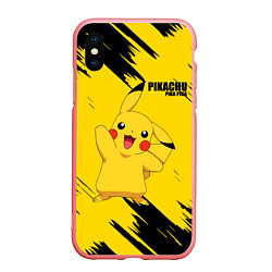 Чехол iPhone XS Max матовый PIKACHU: PIKA PIKA, цвет: 3D-баблгам