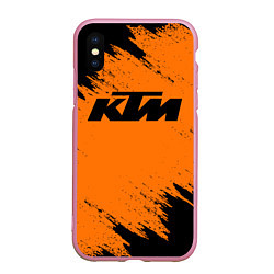 Чехол iPhone XS Max матовый KTM, цвет: 3D-розовый