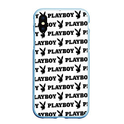 Чехол iPhone XS Max матовый PLAYBOY, цвет: 3D-голубой