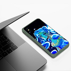 Чехол iPhone XS Max матовый СЕЙЛОР МУН, цвет: 3D-темно-зеленый — фото 2